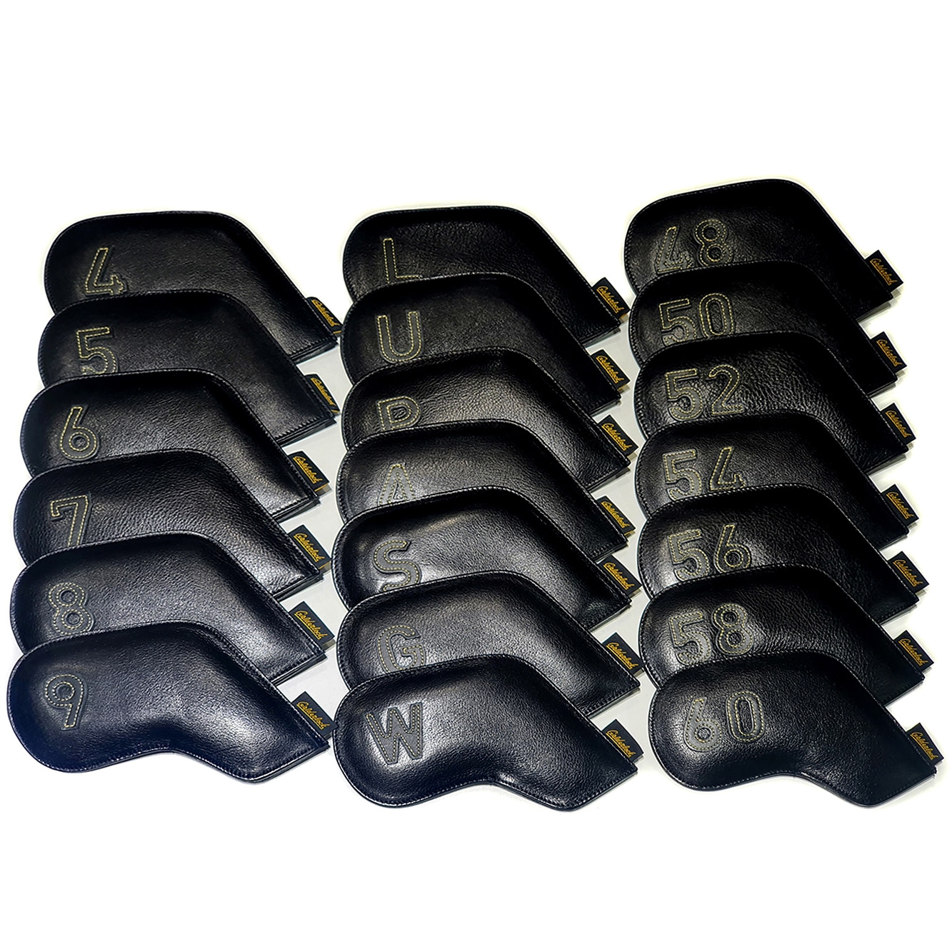 ゴルフクラブカバー 韓国ゴルフ用品ゴールデンロックブラックゴルフヘッドアイアンカバー本 天然革ギフトアクセサリー 贈り物 黒 頭 レザー