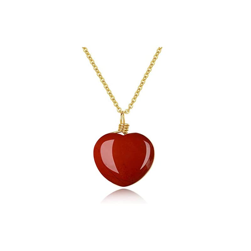 ハート レッドジャスパー 仕事運お守り 癒し開運ネックレス