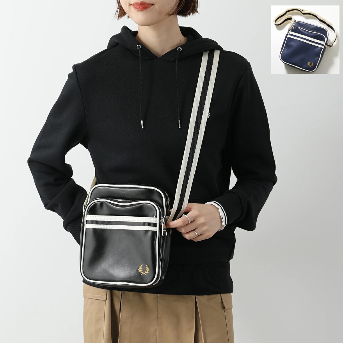 FRED PERRY フレッドペリー ショルダーバッグ Classic Side Bag L8258 メンズ レディース クロスボディ ロゴ 鞄 カラー2色