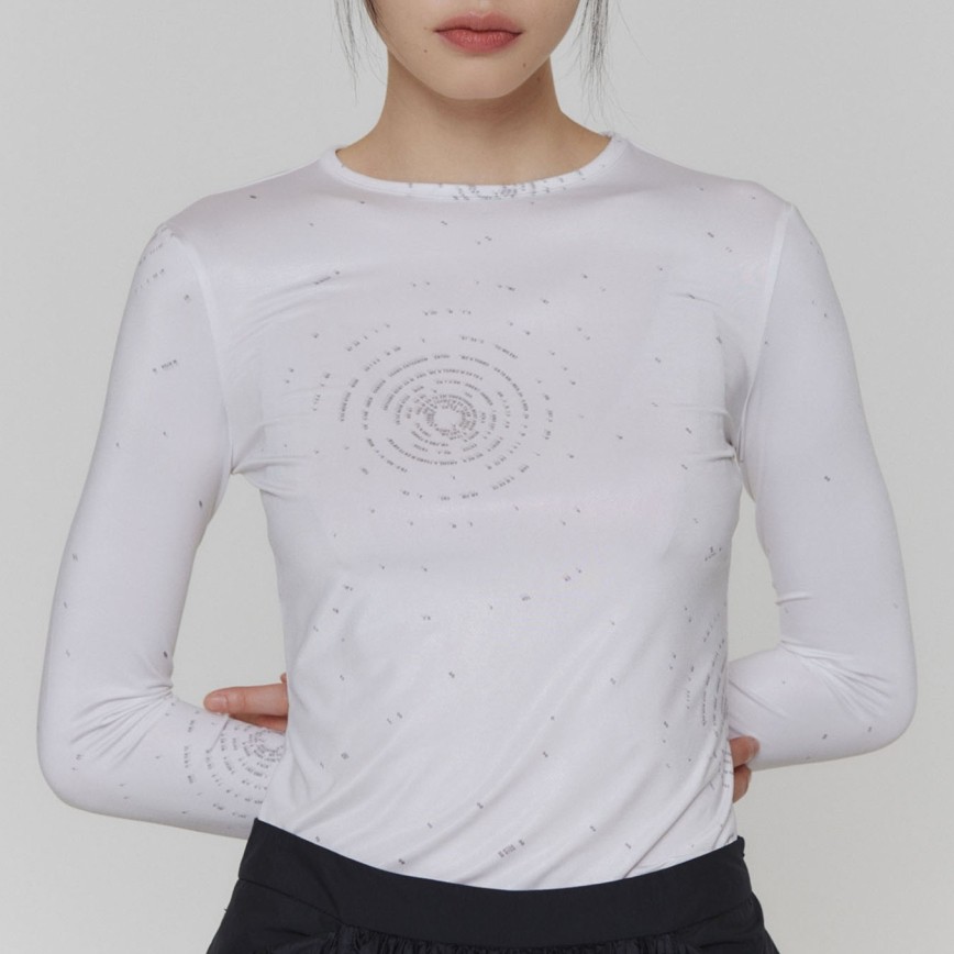 PRINTED ROUND LONG SLEEVE T-SHIRT_WHITE