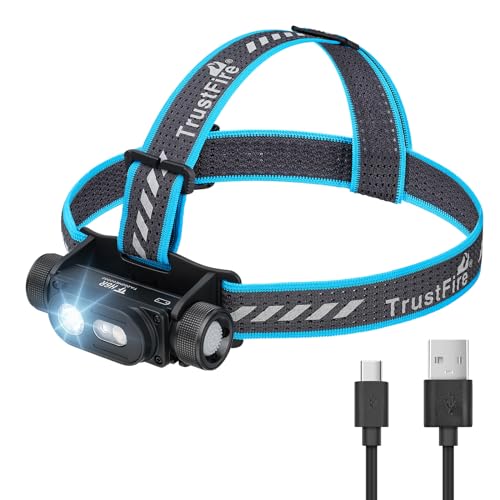 Trustfire H6Rヘッドライト USB充電式 LEDライト 1350ルーメン 懐中電灯 強力 高輝度 超軽量 ledハンディライト ヘッドランプ CRI95高演色LED 180度調整可能 8種