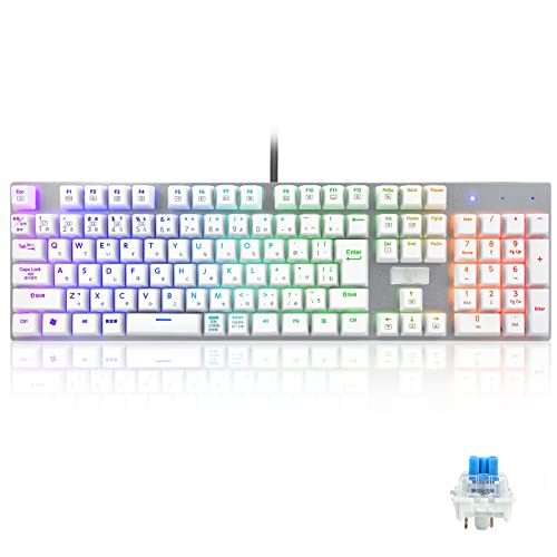 【日本語配列】e元素メカニカル式ゲーミングキーボード 赤軸青軸を採用 フルサイズ109キー Type-C USB有線接続 全キー防衝突 RGB発光LEDバックライト付き Windows/Mac OS