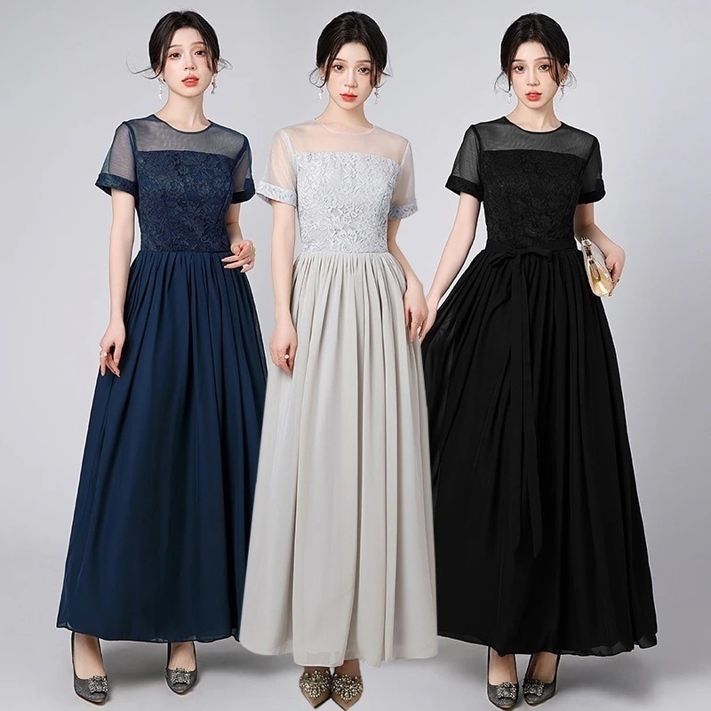 【縁夢】 イブニングドレス レース チュール イブドレス ロングワンピース パーティードレス キャバ 着痩せ 大人 同窓会 披露宴 卒業式 結婚式 演奏会 ウェディング 二次会 発表会 メガ割30%ま