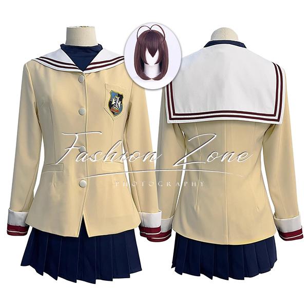 【品質良い 大好評中】迅速な出荷新品 CLANNAD 古河渚(ふるかわなぎさ) 制服 コスプレ衣装 ウィッグ cosplay ハロウィン 演出服 変装
