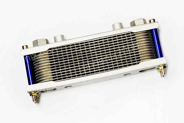 オイル クーラー 多段 青 コア 本体 冷却 油冷 バイク 二輪 ATV 四輪バギー モンキー ゴリラ 小型 汎用