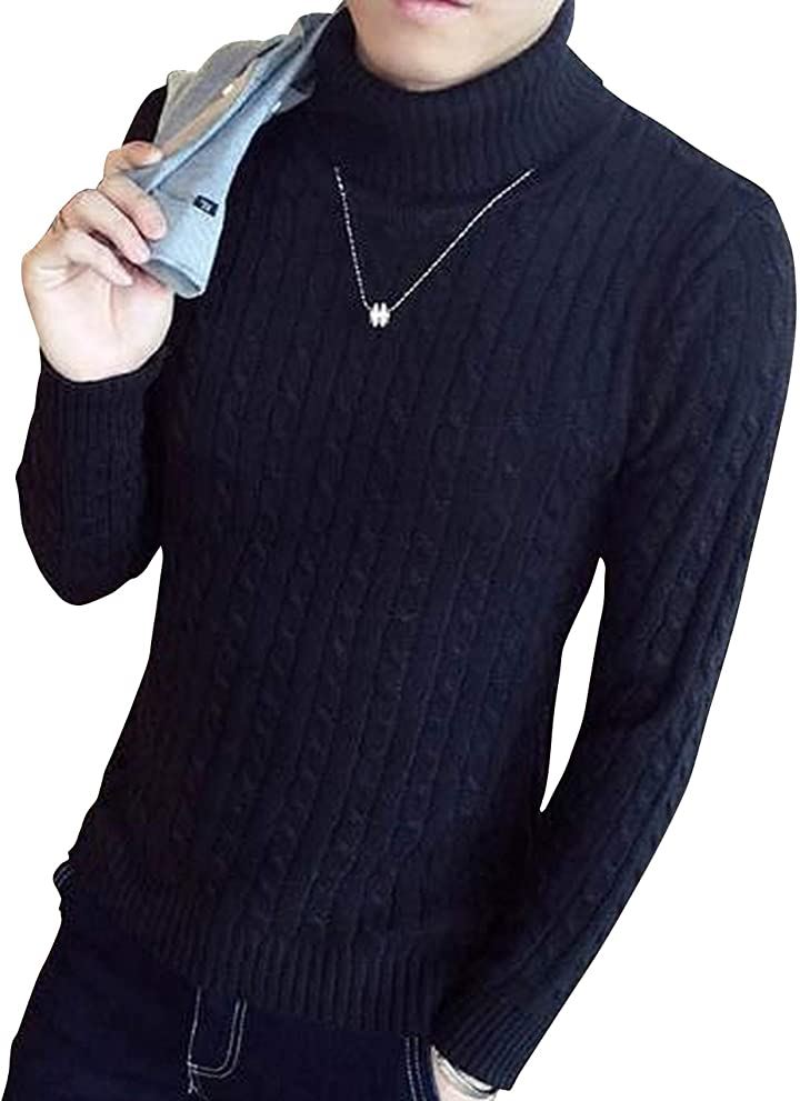 チクチクしない ニット セーター メンズ タートルネック タートルニット 無地 カジュアル 長袖 ロング 秋 冬 メンズ冬服おしゃれ 冬用 メンズセーター(ブラック, XL) 4,662円