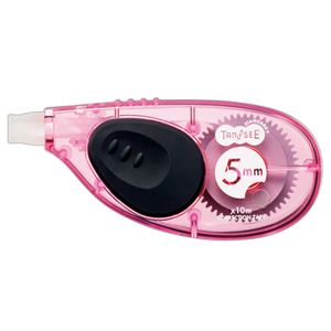 （まとめ） TANOSEE 修正テープ ヨコ引き 5mm幅×10m ピンク 1個 (×30セット)