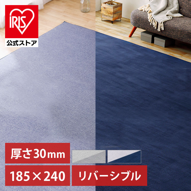 【公式】 ラグ 厚手 北欧 ラグマット 3畳 カーペット 夏 冷感 冬 極厚 厚み 防音 すべり止め 長方形 リバーシブル 185240cm ACRR-CM1824 メガ割