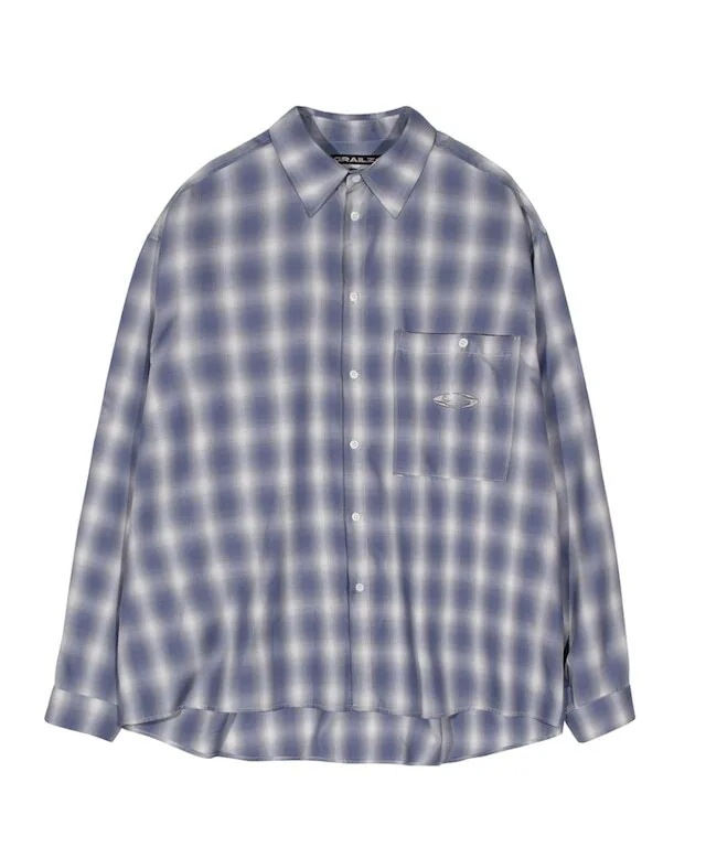 OVERSIZE CHECK SHIRTS [SKY BLUE]