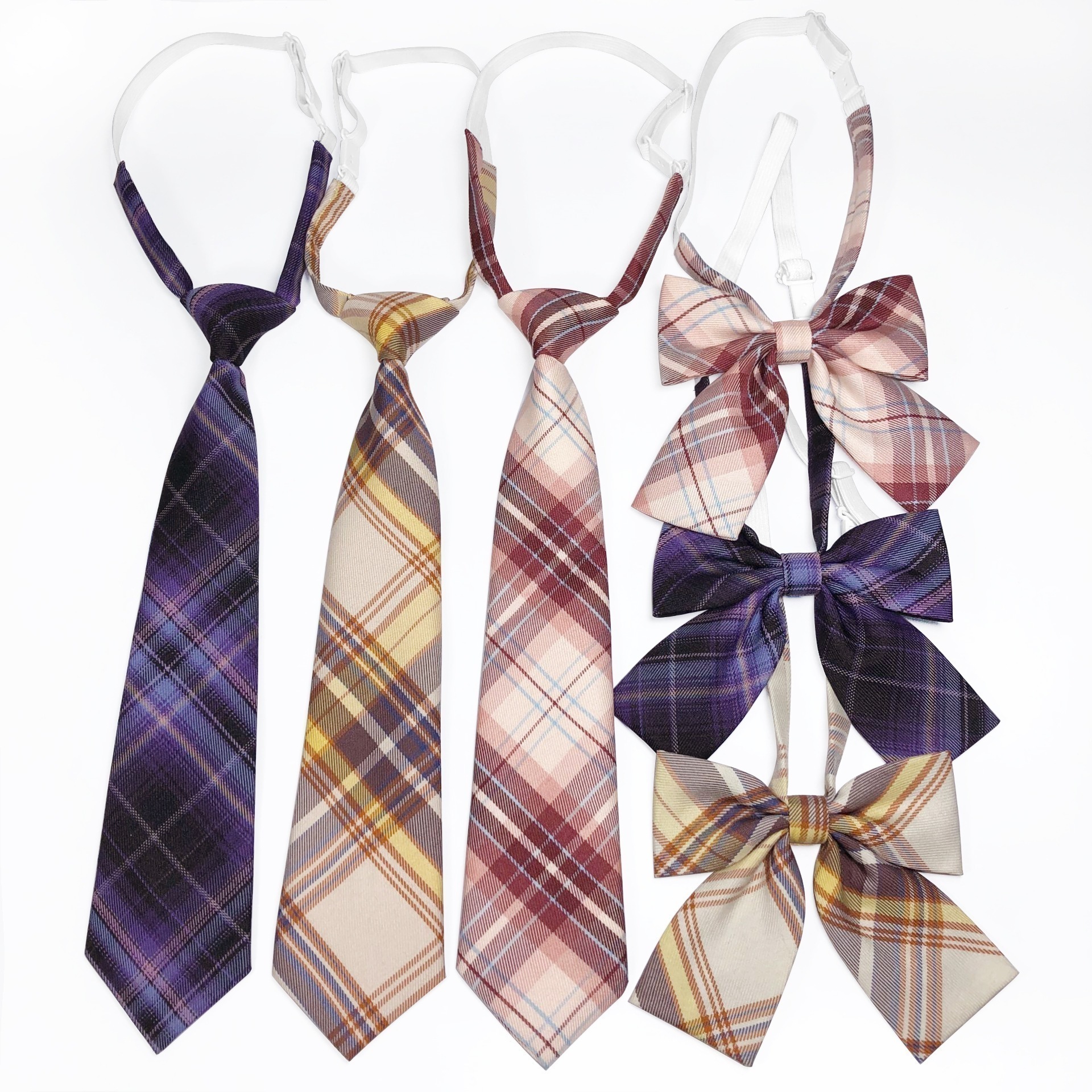 男性と女性の Jk ネクタイ学生 Dk 制服チェック柄ポリエステル綿蝶ネクタイフラワースーツメーカー準備完了