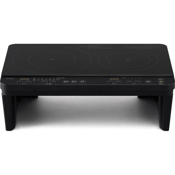 IHクッキングヒーター 2口 据置型 据え置きコンロ IHコンロ IH調理器 卓上IH調理器 IHコンロスタンド付 揚げ物 一人暮らし 新生活 家族 自炊 ブラック IHK-WT41S-B