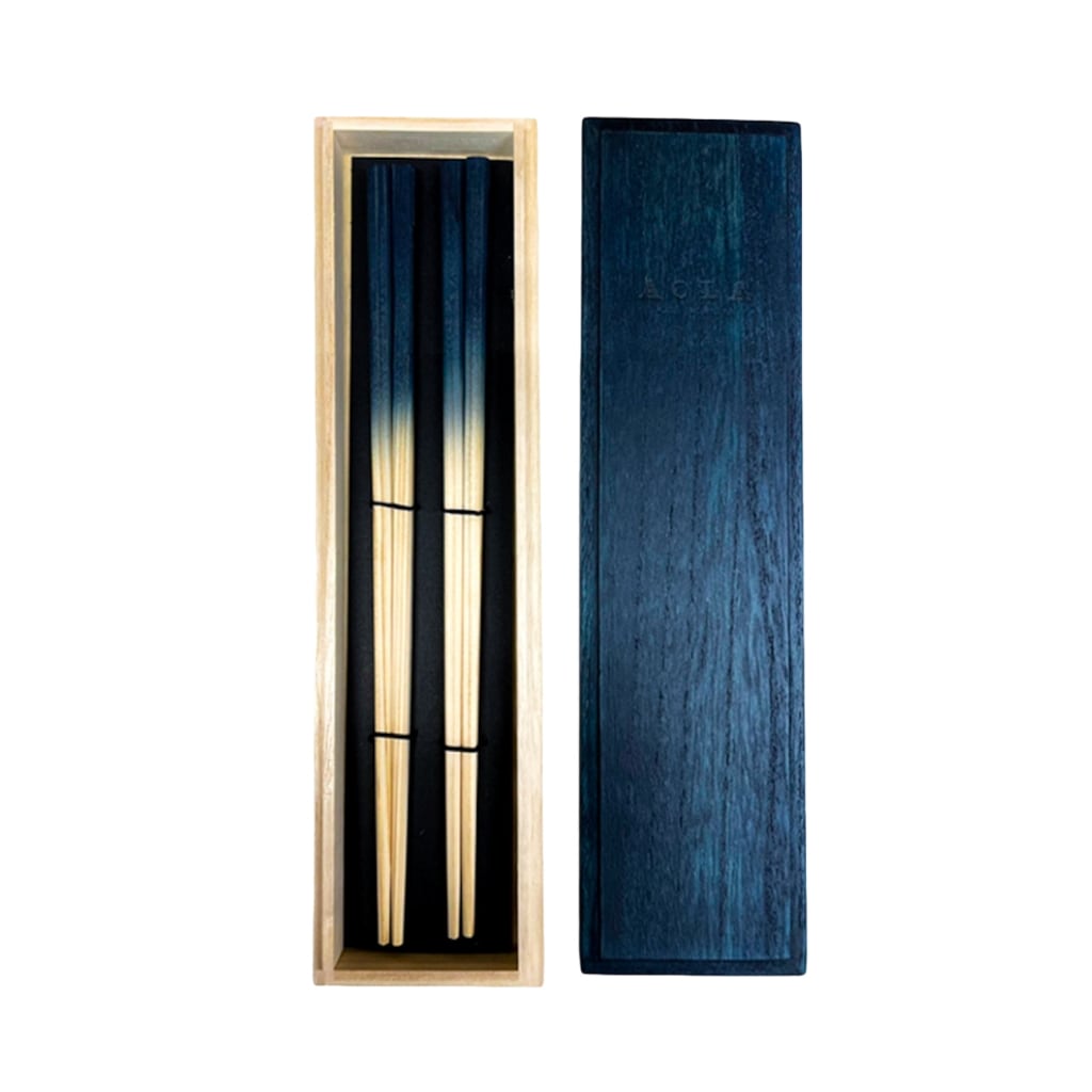 藍染杉 お箸ペアセット桐箱入り