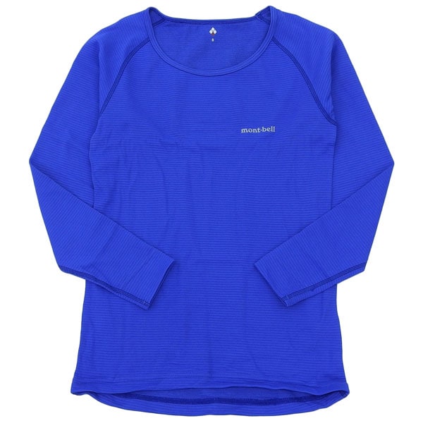 モンベル アンダーウェア インナー レディース ジオライン M.W.ラウンドネックシャツ Lサイズ ブルー RL1107705BL mont-bell