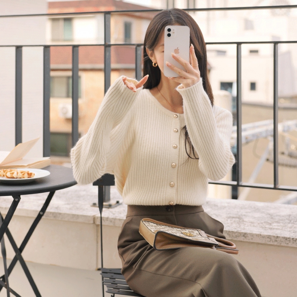 クリック＆ファニールマーゴットビスコースカーディガン