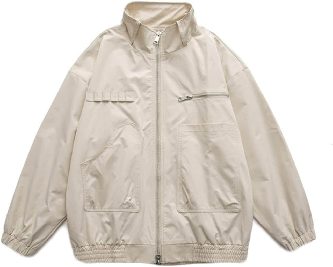 ジャケット メンズ 立ち襟 春秋 オシャレ 無地 シンプル アウター 男性用 カジュアル ポケット付き カーゴジャケット ファッション 長袖 釣り 登山 アウトドア マウンテンジャケット 薄手 軽量