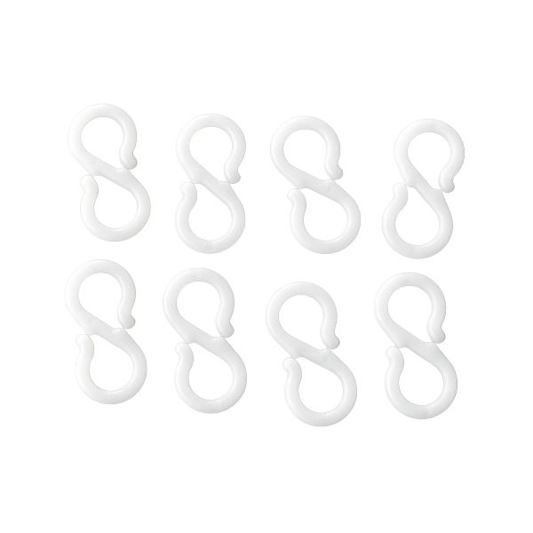 （まとめ）明和グラビア バスカーテン用Sカン 白 1パック（8個） [x30セット]