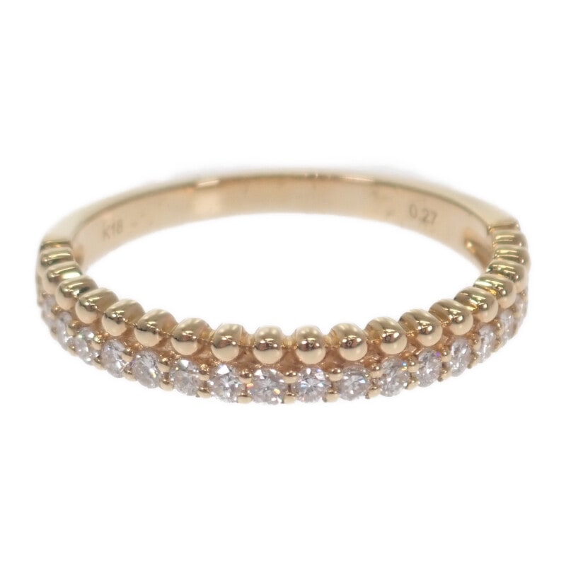 デザインジュエリー ハーフエタニティ リング 指輪 K18YG イエローゴールド 12号 ダイヤモンド レディース 上品 ギフト オシャレ【中古】【Nランク】