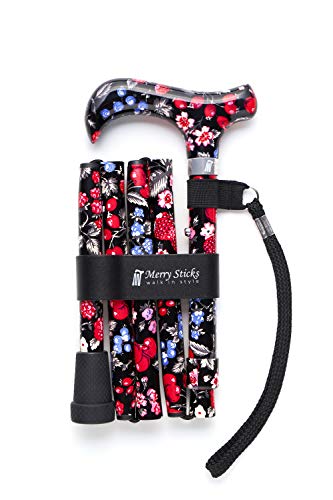 Merry Sticks（メリースティックス） ／ ブライトライフプレミアム ／ 折りたたみステッキ ／ 杖 ／ ワイルドベリー（ブラック） 8,867円