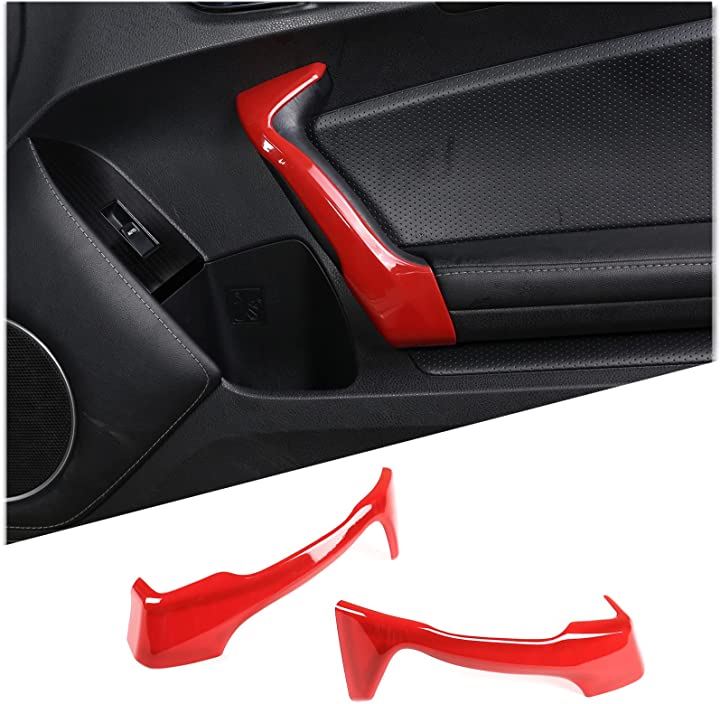 トヨタ 86/スバル BRZ 2012-2020に対応 車用 ドアグリップ ハンドルトリム ドアハンドルフレーム ドアハンドルカバー( 赤)