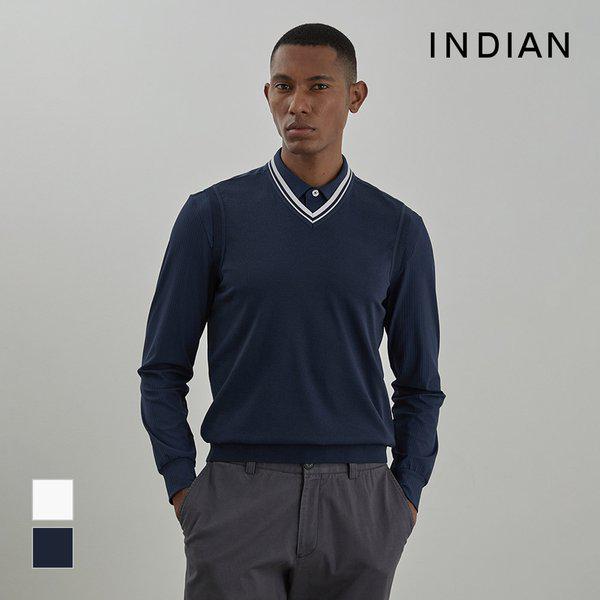 INDIAN エリ配色 冷感 ベスト_MIGBV5S1201