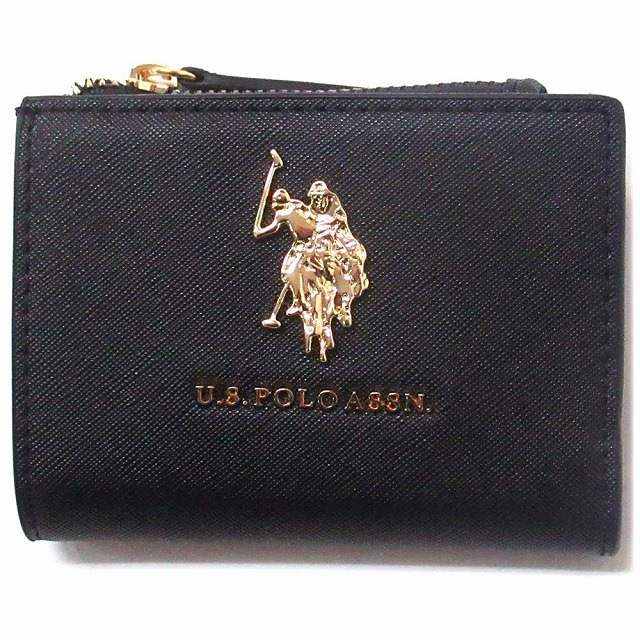 U.S. POLO ASSN. ユーエスポロアッスン ミニ財布 コンパクトウォレット ロゴ ブラック 27A351AA BLCK