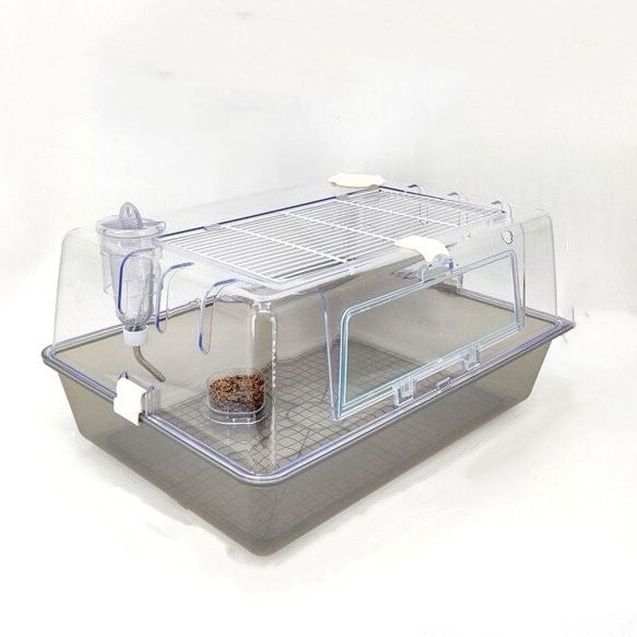 ハムスターケージ ハムスターハウス 飼育かご 広い 透明 アクリル 組立簡単 小屋 大空間 55c