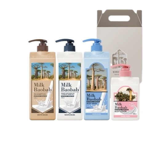 ヘアボディ 4種 ギフトセット ホワイトムスクの香り 1000ml*3個 500ml*1個