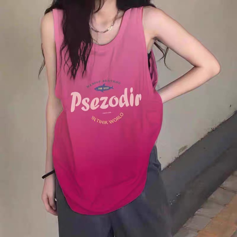 レディース トップス カットソー タンクトップ 袖なし ノースリーブ Uネック ラウンドネック オーバーサイズ フェミニン ストリート ラフ メンズライク マニッシュ ボーイッシュ スポーティー