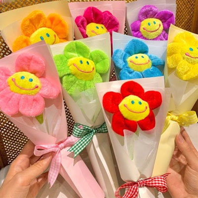【金曜日までの限定販売】スマイルフラワー　お花　ぬいぐるみのみ　まとめ売り 2本ブーケ_ぬいぐるみ花束_スマイルフラワー_ブーケ