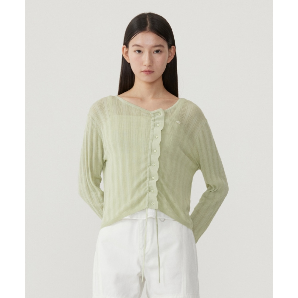 COVERNATウーマンサマーシェリングカーディガンLime