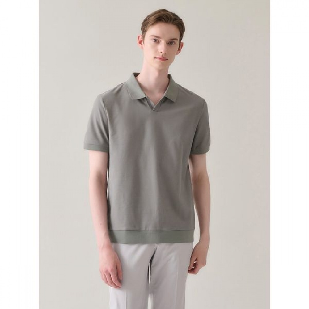 [ギャラクシー] コットンブレンドポロネック T シャツカーキ (GA4342U07H)