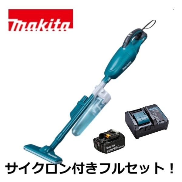 当店だけ！バッテリー充電器も1年保証! マキタ 青 18V コードレス 掃除機 カプセル式 CL181FDZ サイクロンアタッチメント バッテリー コンパクト充電器 DC18WC