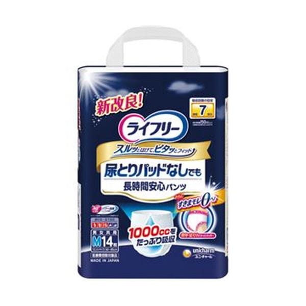 （まとめ）ユニチャーム ライフリー尿とりパッドなしでも長時間安心パンツ M 1パック（14枚）5セット