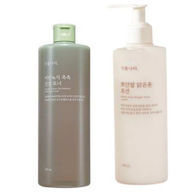 【大容量】植物の国 幼い緑茶 しっとり 鎮静トナー 500mL+白米 澄んだトーン 化粧水 500mL