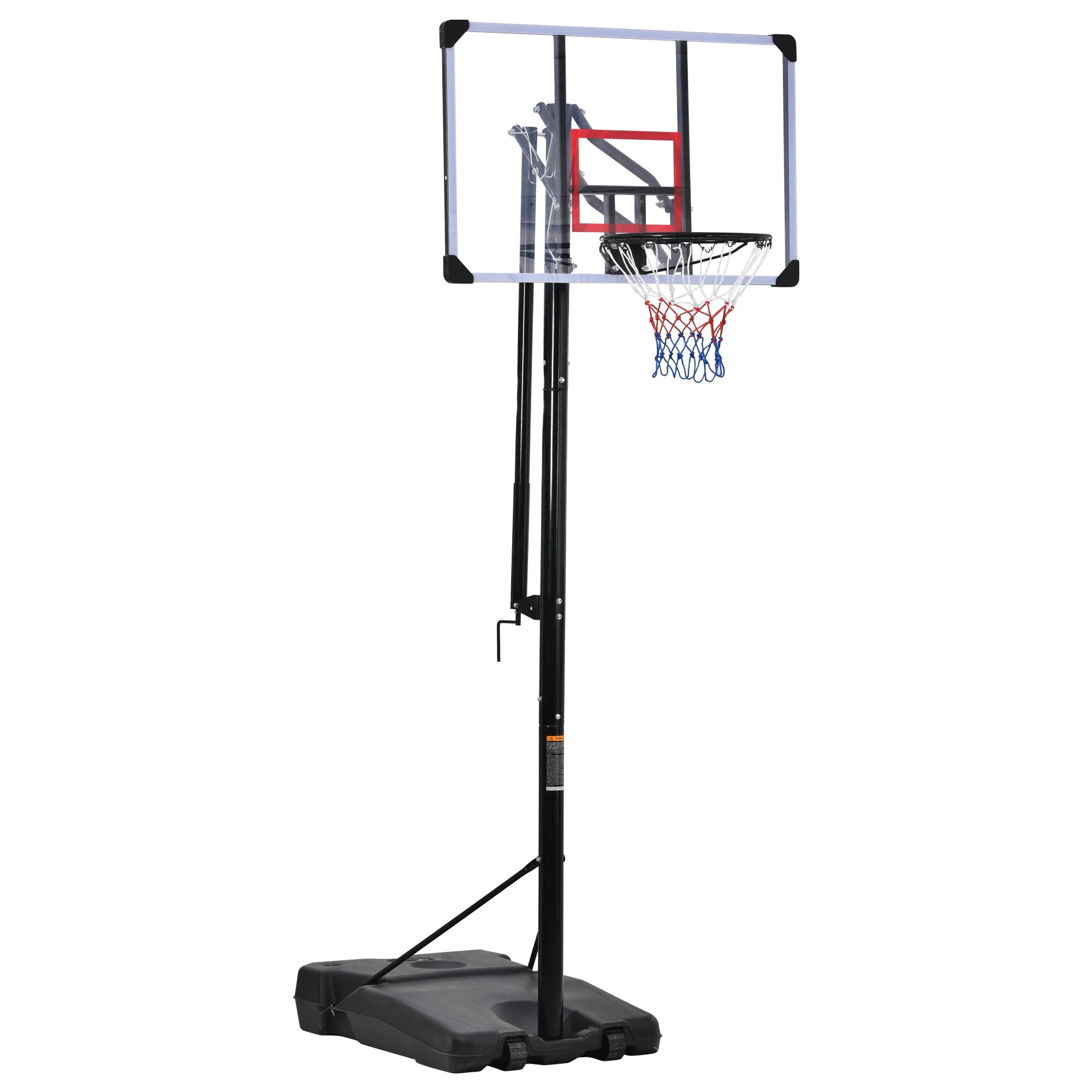 バスケットゴール ハンドルを回すだけの簡単高さ調節 公式＆ミニバス対応 230-305cm 移動可 工具付き ゴールネット バックボード リング ミニバス 一般用 屋外用