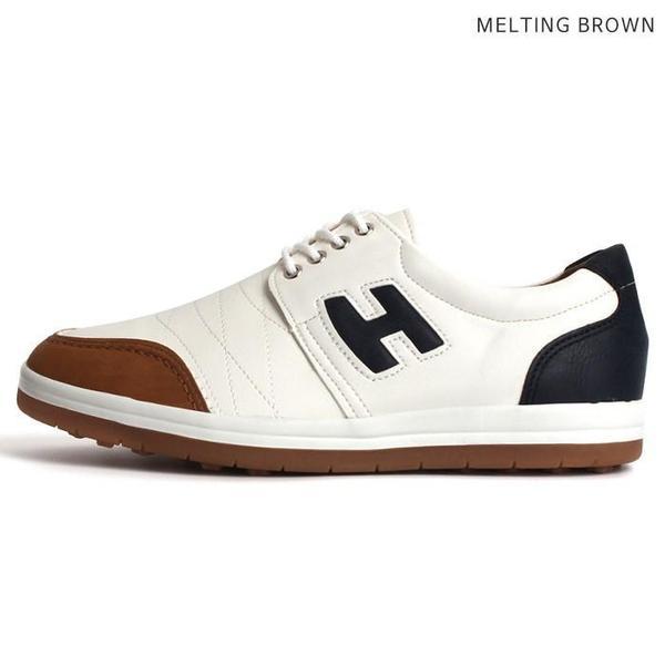 メンズ秋の靴 カジュアルスニーカー レザー スニーカー WH23