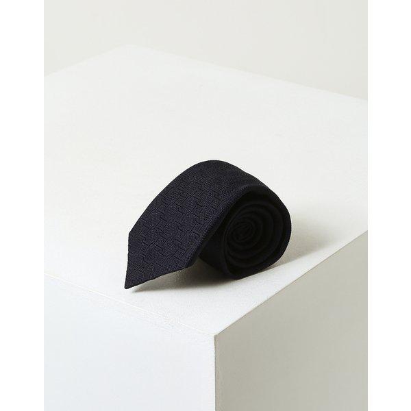 [25SS] ネイビー格子柄パターンネクタイ DMNE5E003N2