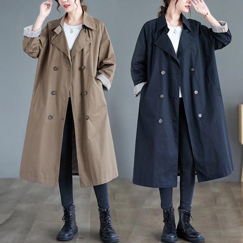 大きいサイズロングコート春夏気質フランスの高級感のファッション春トレンチコート
