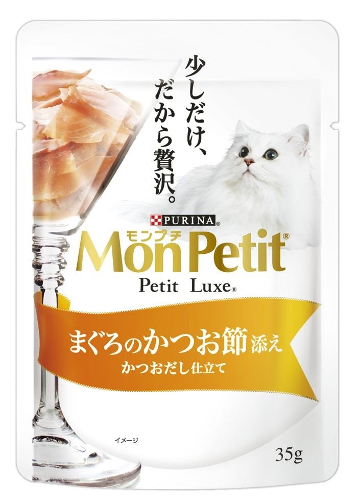 （まとめ買い）プチリュクスパウチ まぐろのかつお節添え 35g 猫用 キャットフード [x48]
