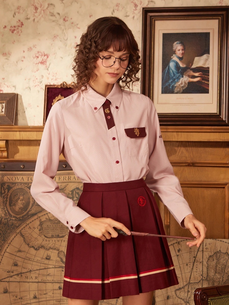 ハリーポッター提携 チェックシャツ アメリカンカレッジ 男女兼用 長袖 Jk 制服 r n2