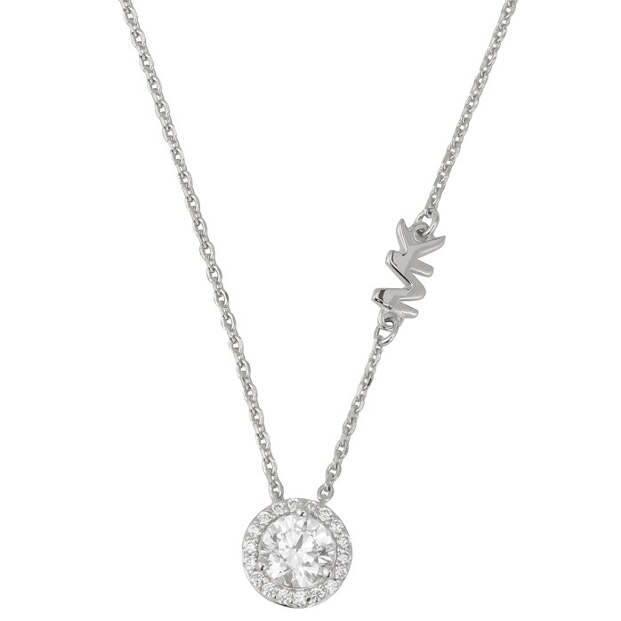 ネックレス MKC1208AN040 MKロゴ パヴェ スタッド ペンダント アクセサリー シルバー クリア