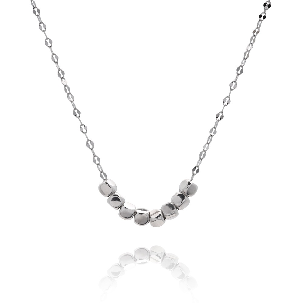 S925 キューブ 四角 ネックレス [fhns067-silver]