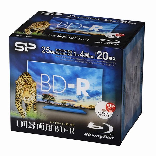 録画用 BD-R 25GB 4倍速 20枚 SPBDRV25PWB20P