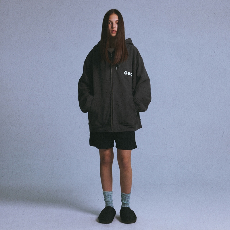 CEC ZIP-UP HOODIE(CHARCOAL)