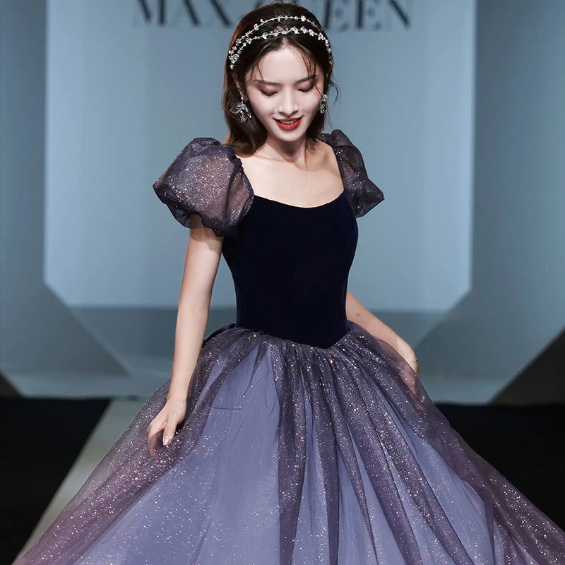 女性用イブニングドレススカート 2024 宴会学生デー パフスリーブアートテストプリンセスチュチュスカート安い 5,327円