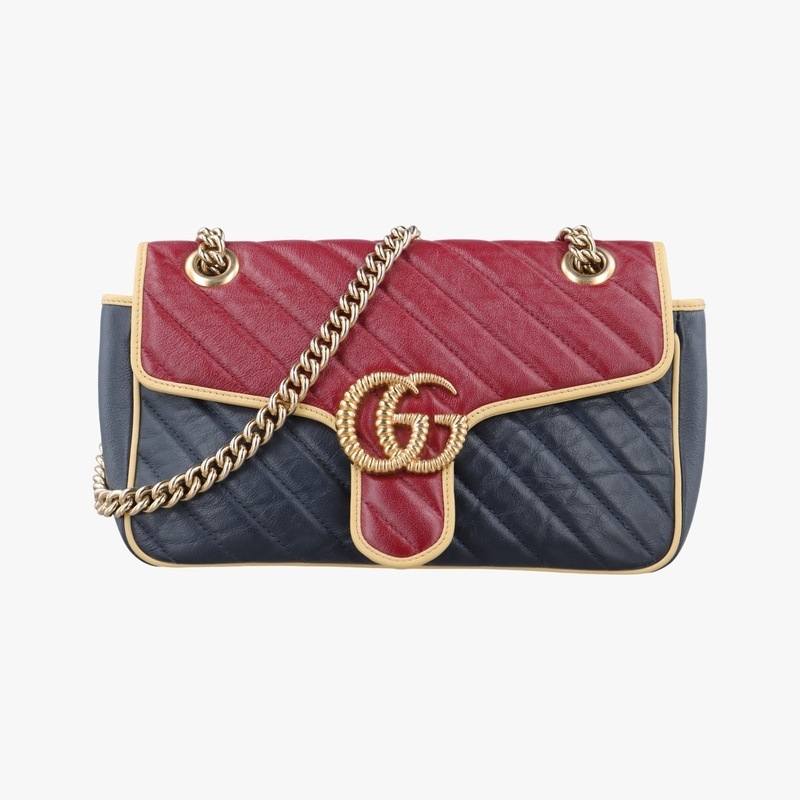 GGマーモントネイビー×レッド×イエローレザー443497D034696287中古