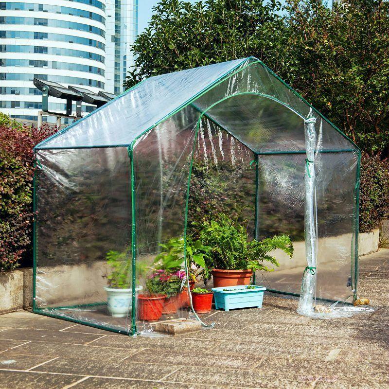 PVC簡易温室 ガーデンハウス 家庭用 室内外OK 防水 植物ラック一体型 家庭菜園/花園に 保温・防寒対策 １８０×１０５×１５３