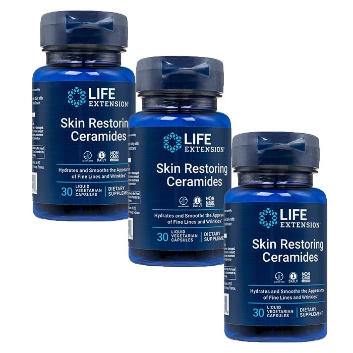 スキンリストアリングセラミド　30錠　3本　ライフエクステンション社　Life Extension　国際郵便発送　日時指定不可