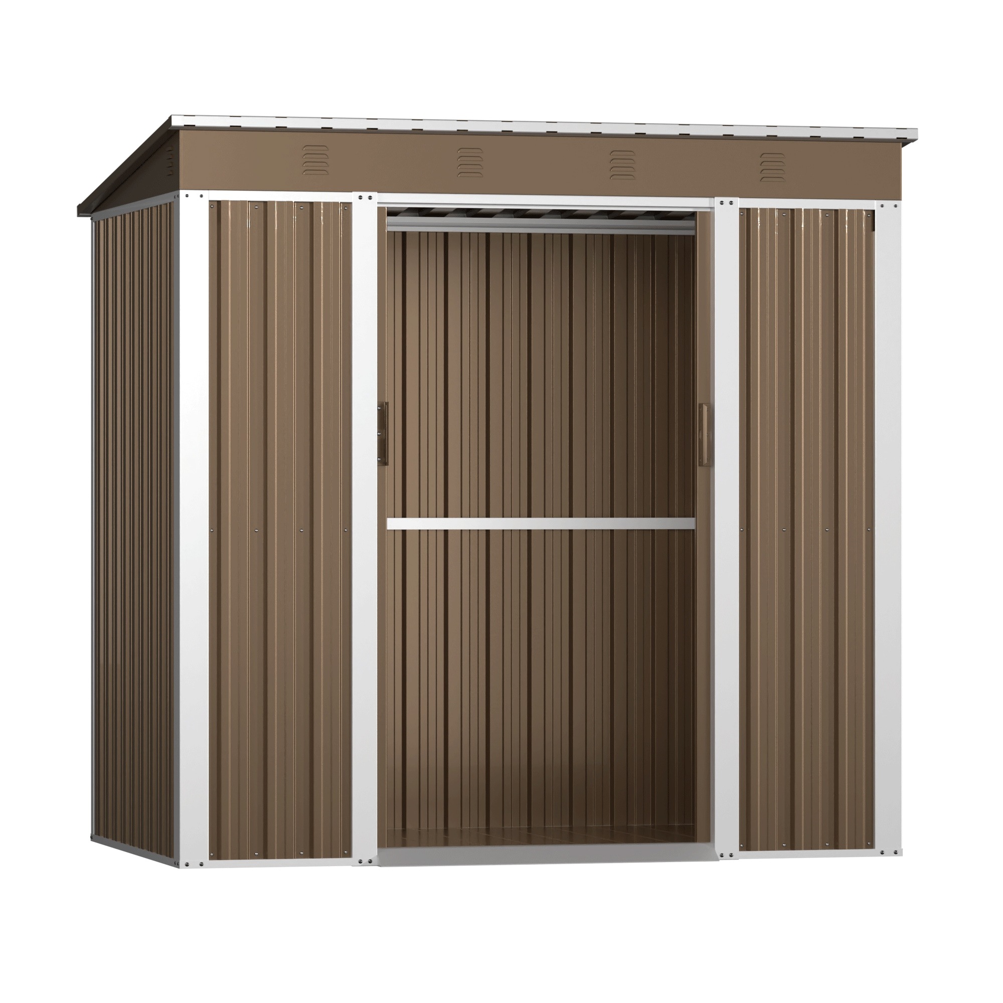 【国内即日発送】幅180*奥行き120*高185 物置 屋外 スチール 倉庫 戸外収納庫 防水 ドア 引戸 ガーデニング 庭 ブラック