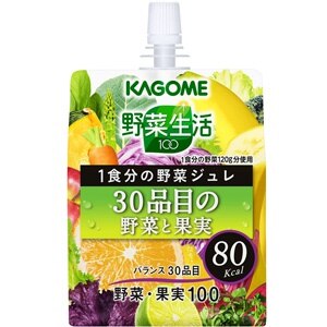 カゴメ 野菜生活100 １食分の野菜ジュレ ３０品目の野菜と果実 180gパウチ30本［賞味期限：3ヶ月以上］［送料無料］45営業日以内に出荷